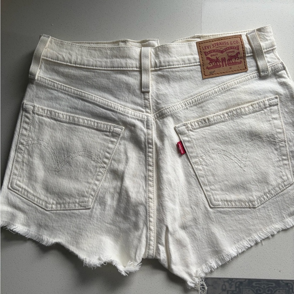 Levi's 501 Women's White Denim Shorts